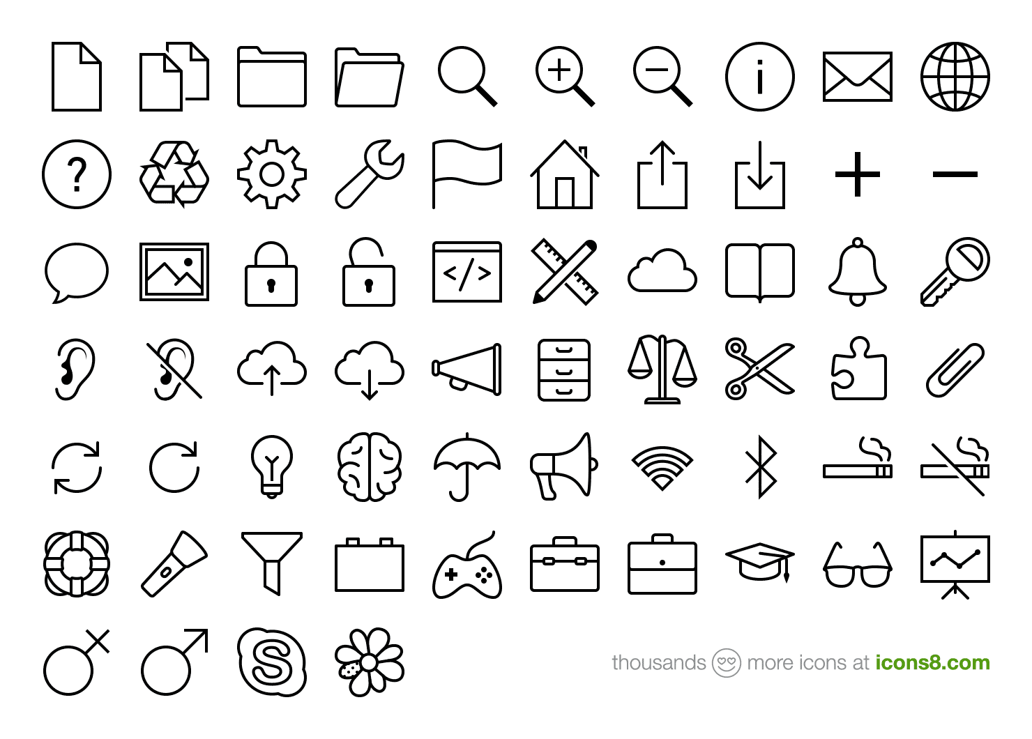 Few sample icons from iOS 7 icons pack